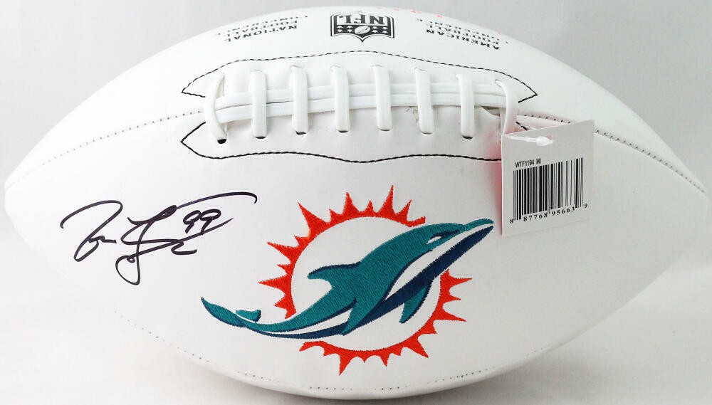 Jason Taylor Signed Miami Dolphins Logo Football