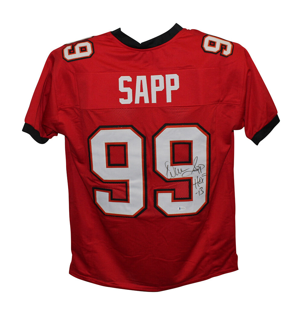 Warren Sapp Autographed Pro Style Red Jersey