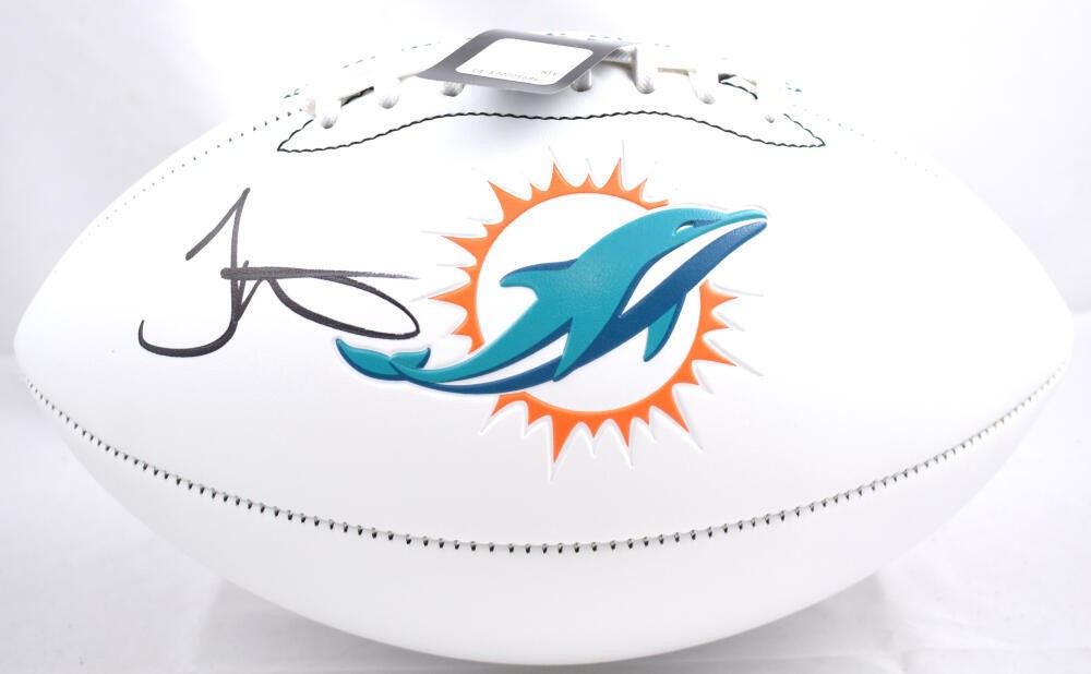 Tyreek Hill Autographed Miami Dolphins Logo Football - Black