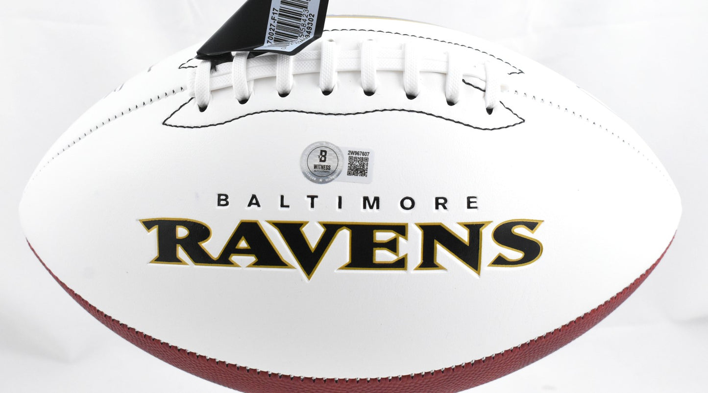 Ray Lewis, Ed Reed & Terrell Suggs Signed Baltimore Ravens Football