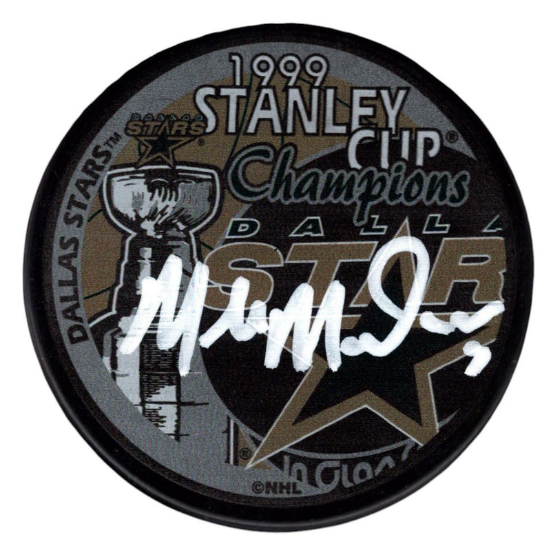 Mike Modano Autographed Dallas Stars 1999 Stanley Cup Hockey Puck JSA