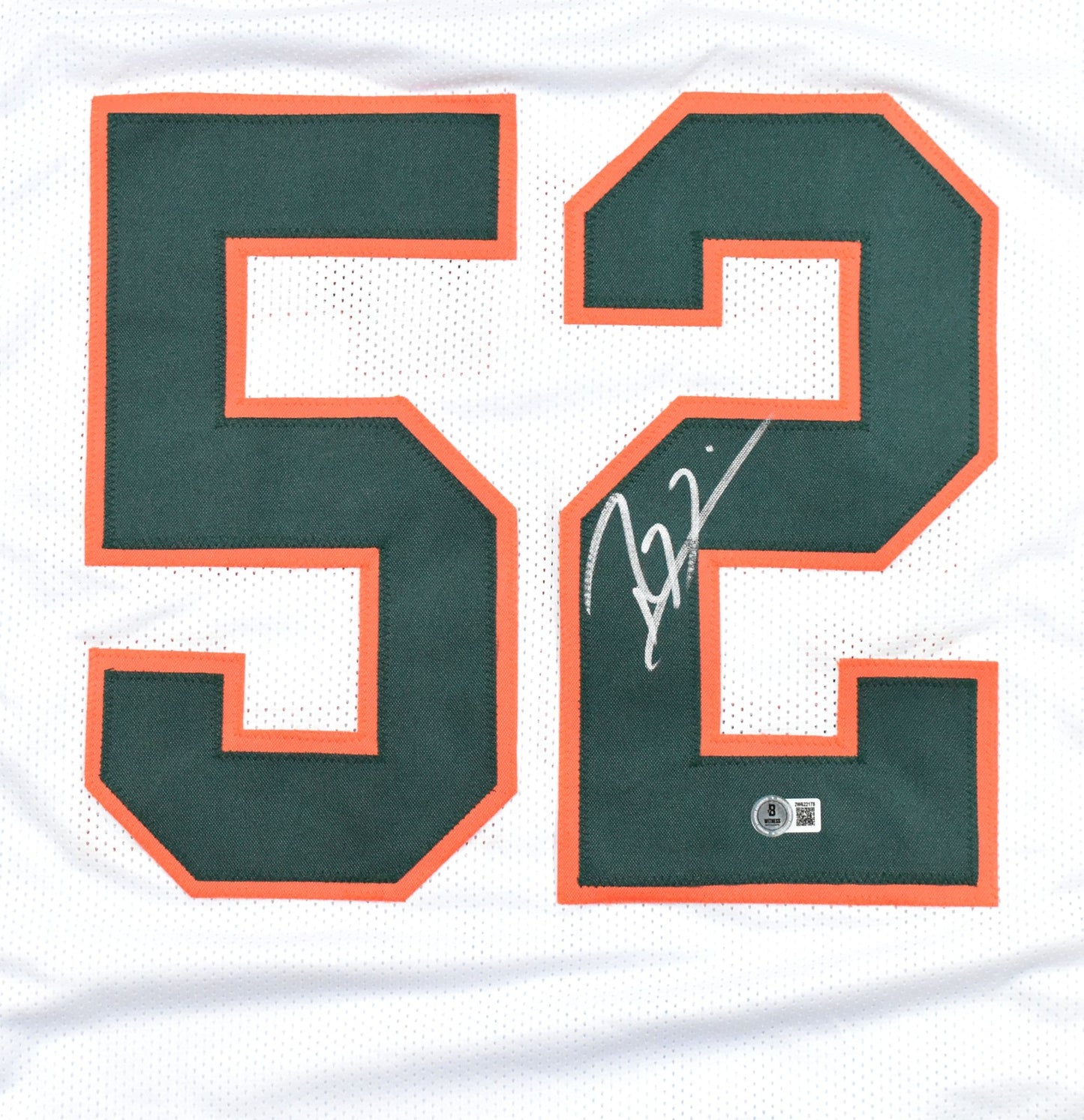 Ray Lewis Signed University of Miami Style Custom White Jersey