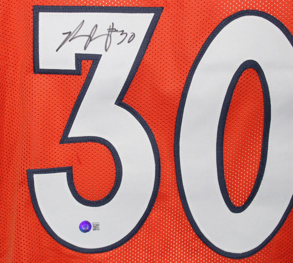 Phillip Lindsay Autographed Orange Custom Jersey (BAS COA)