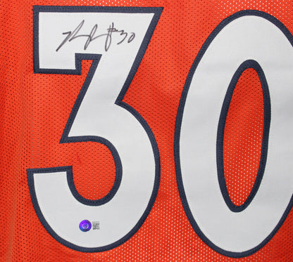 Phillip Lindsay Autographed Orange Custom Jersey (BAS COA)