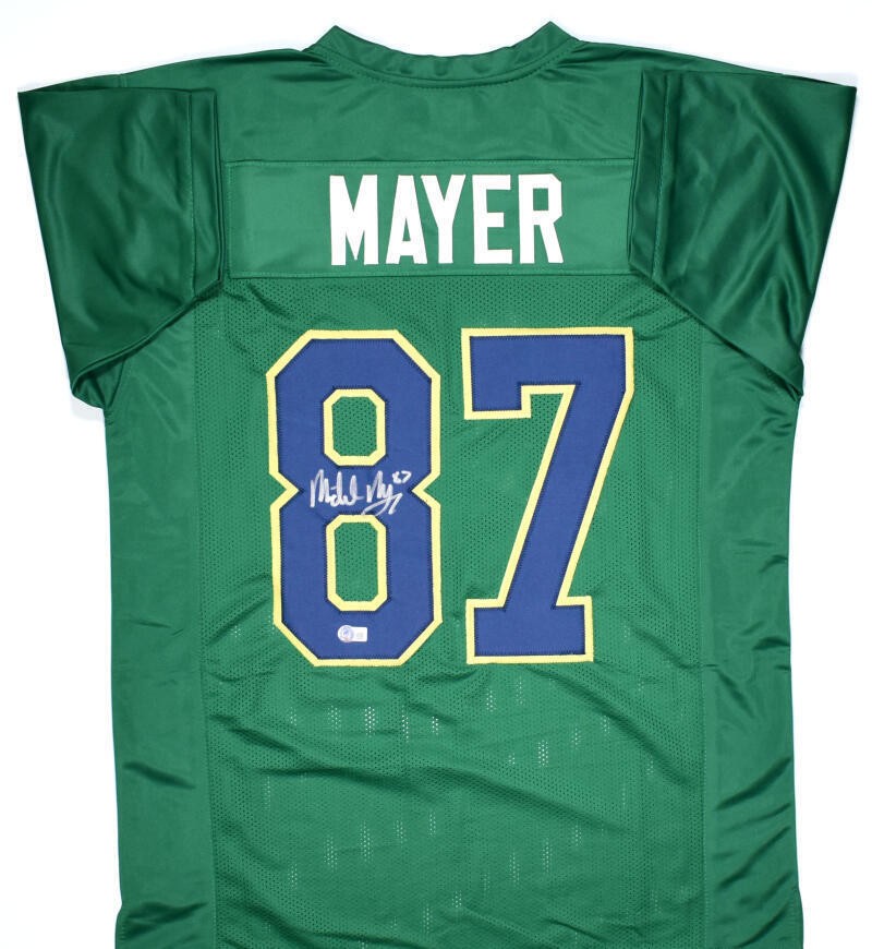 Michael Mayer Signed Notre Dame Style Green Jersey