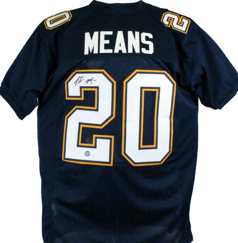 Natrone Means Signed San Diego Chargers Blue Custom Jersey