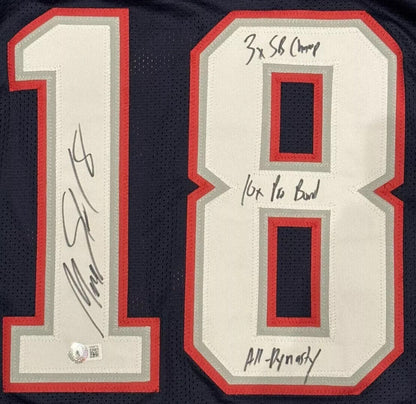 Matthew Slater New England Patriots Signed Custom Jersey 3x SB Champ BAS