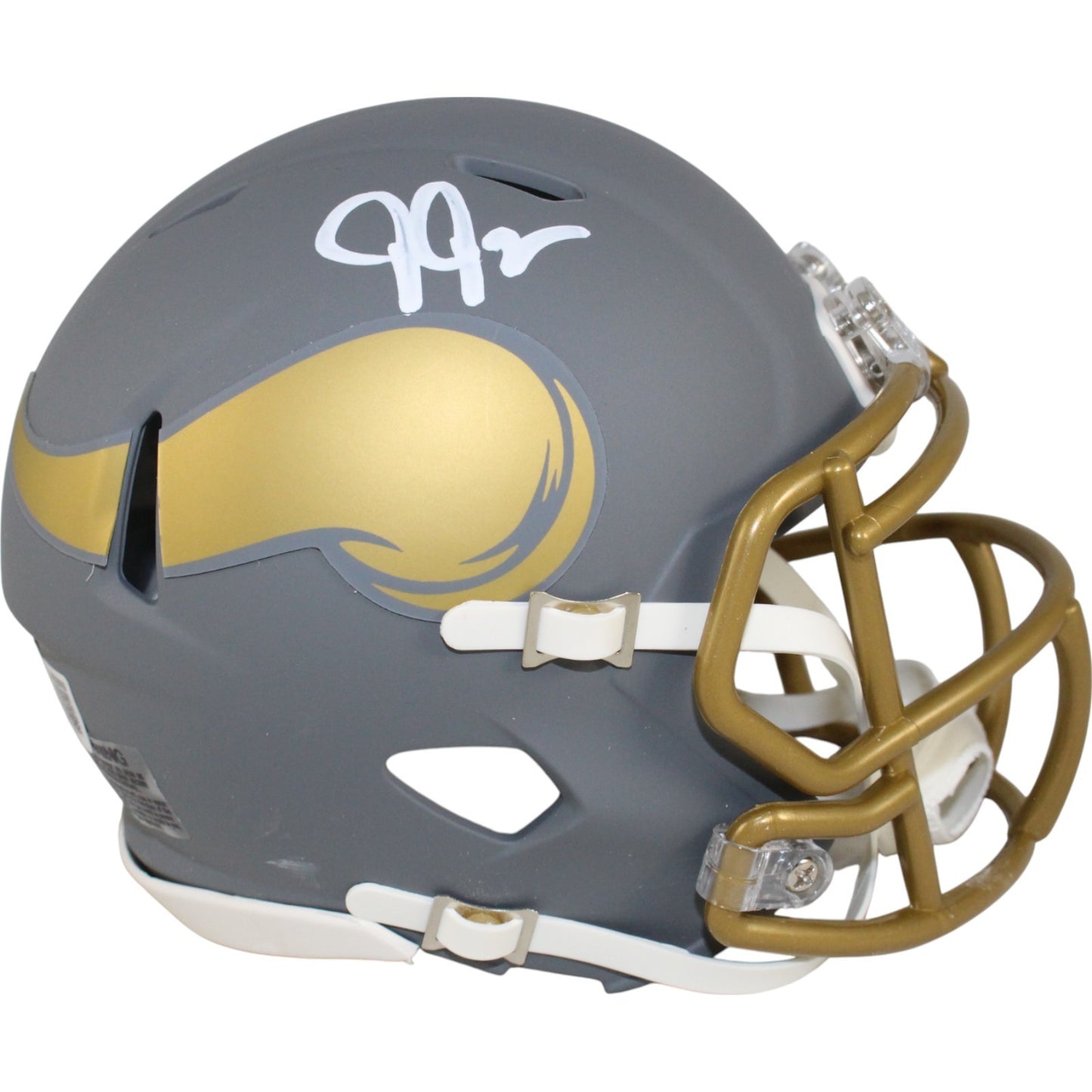 Justin Jefferson Autographed Minnesota Vikings Slate Mini Helmet
