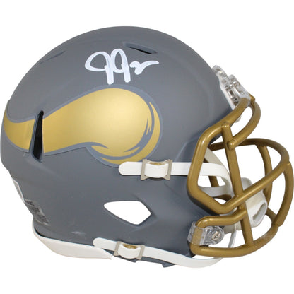 Justin Jefferson Autographed Minnesota Vikings Slate Mini Helmet