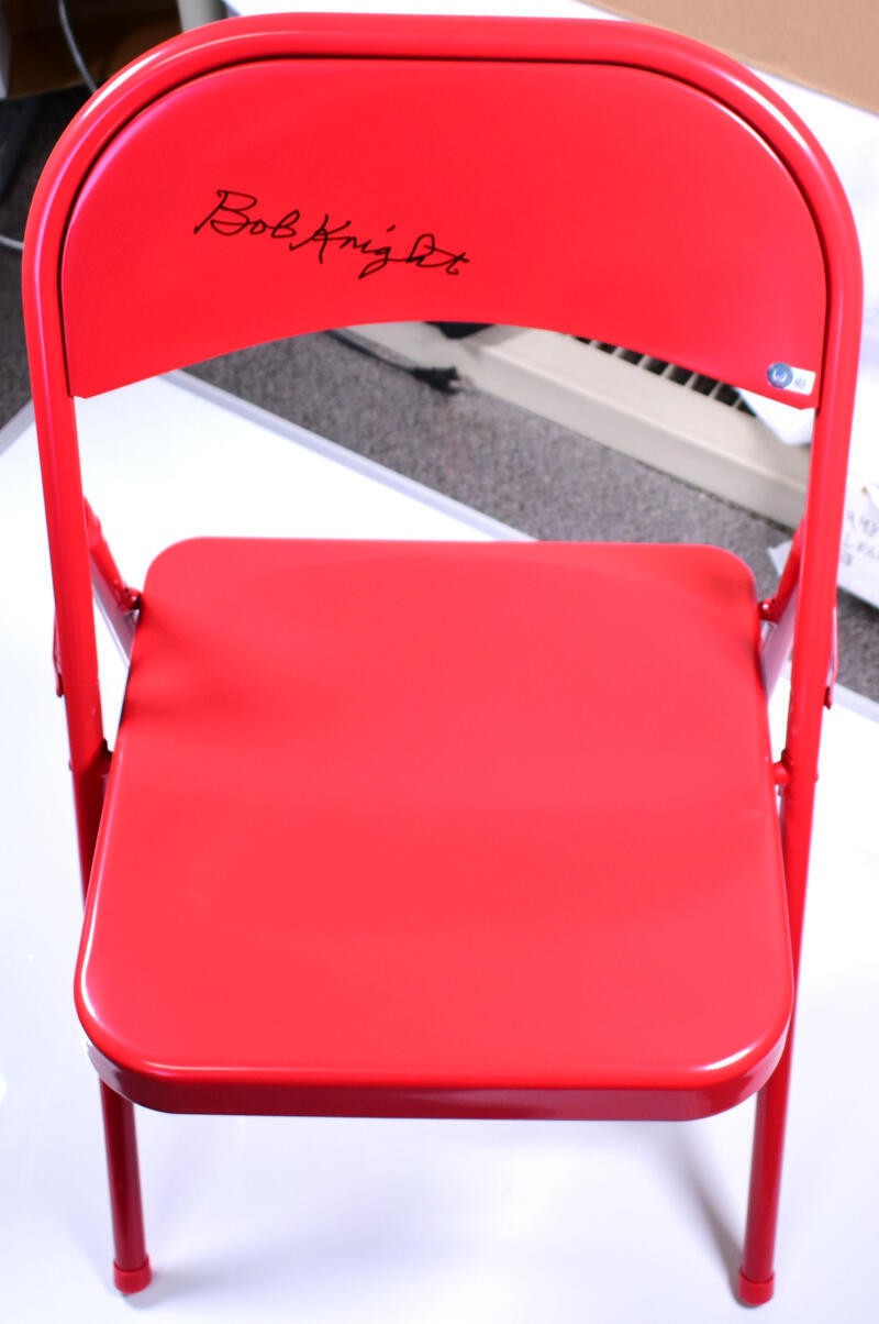 Bob Knight Autographed Red Chair