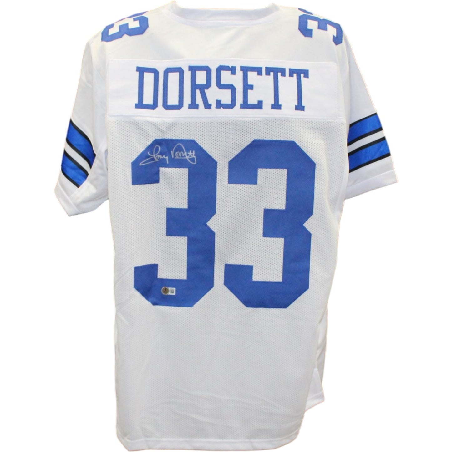Tony Dorsett Autographed White Custom Jersey (Beckett Witnessed)