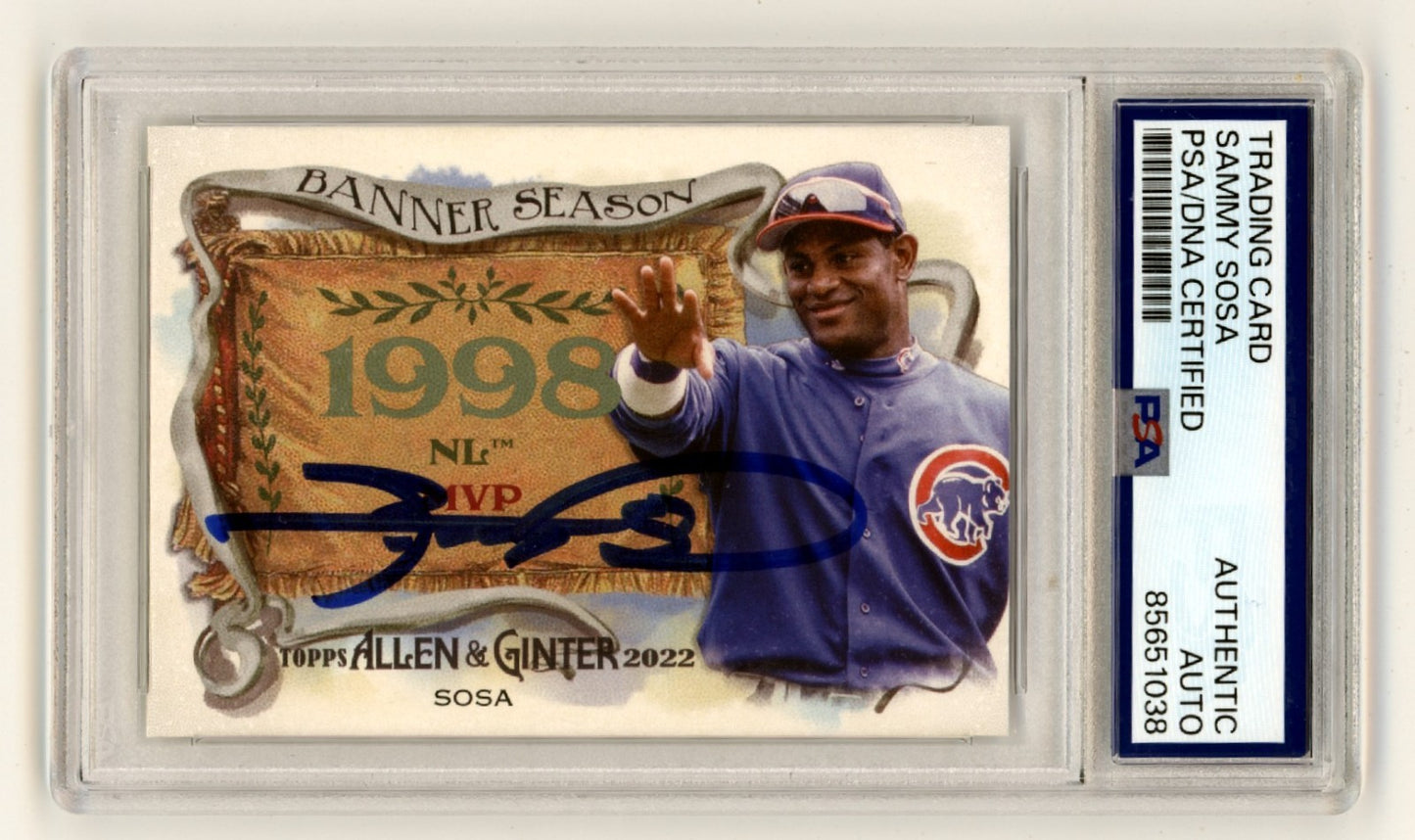 Sammy Sosa Autographed 2022 Topps Allen & Ginter PSA Authenticated Card