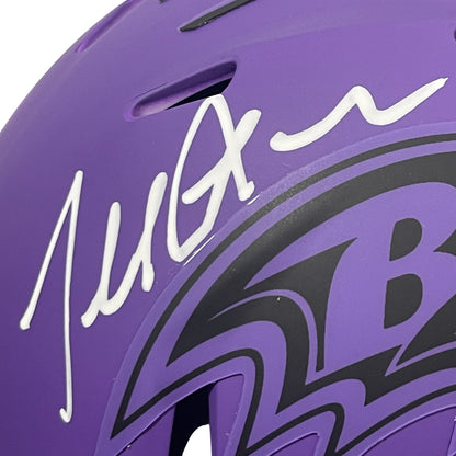 Terrell Suggs Signed Baltimore Ravens Rave Mini Helmet (Beckett COA)