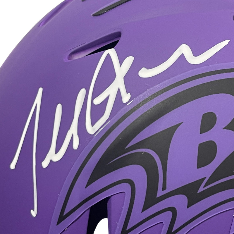 Terrell Suggs Signed Baltimore Ravens Rave Mini Helmet (Beckett COA)