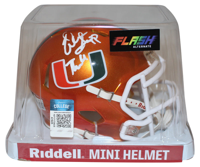 Warren Sapp Miami Hurricanes Autographed Flash Mini Helmet