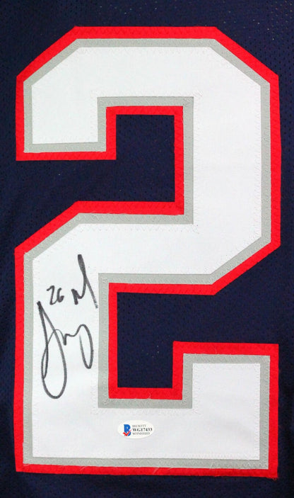 Sony Michel Autographed New England Patriots Style Blue Jersey
