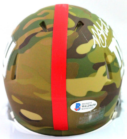 Michael Strahan Signed New York Giants Camo Speed Mini Helmet