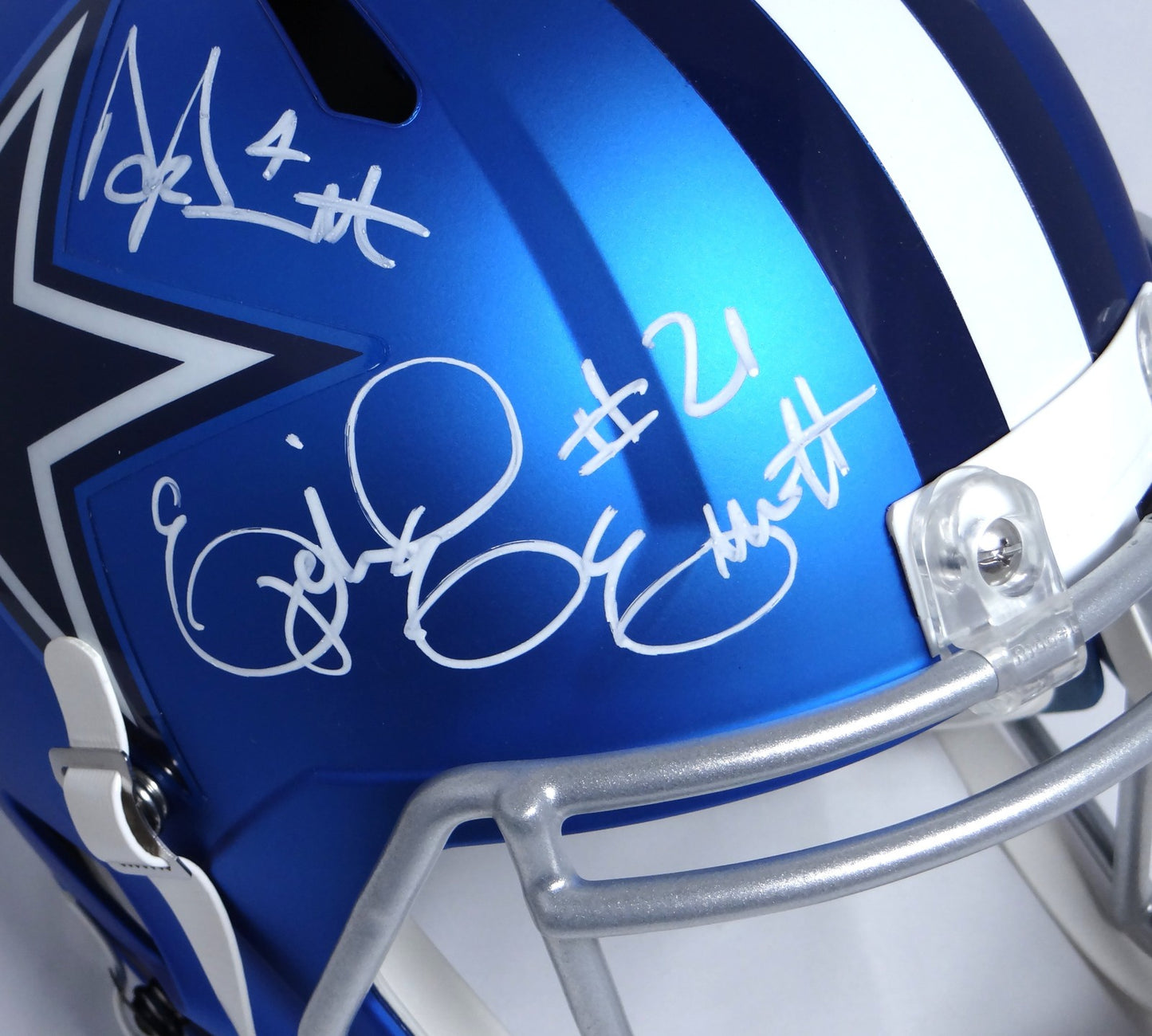 Dak Prescott, Amari Cooper & Ezekiel Elliott Dallas Cowboys Blaze Helmet