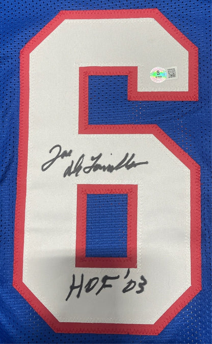 Joe DeLamielleure Signed Buffalo Bills Custom Jersey (HOF 03)