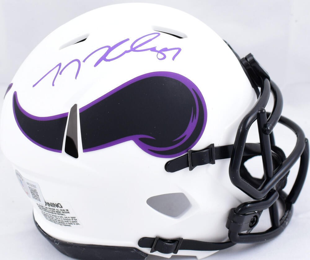 TJ Hockenson Autographed Minnesota Vikings Lunar Speed Mini Helmet