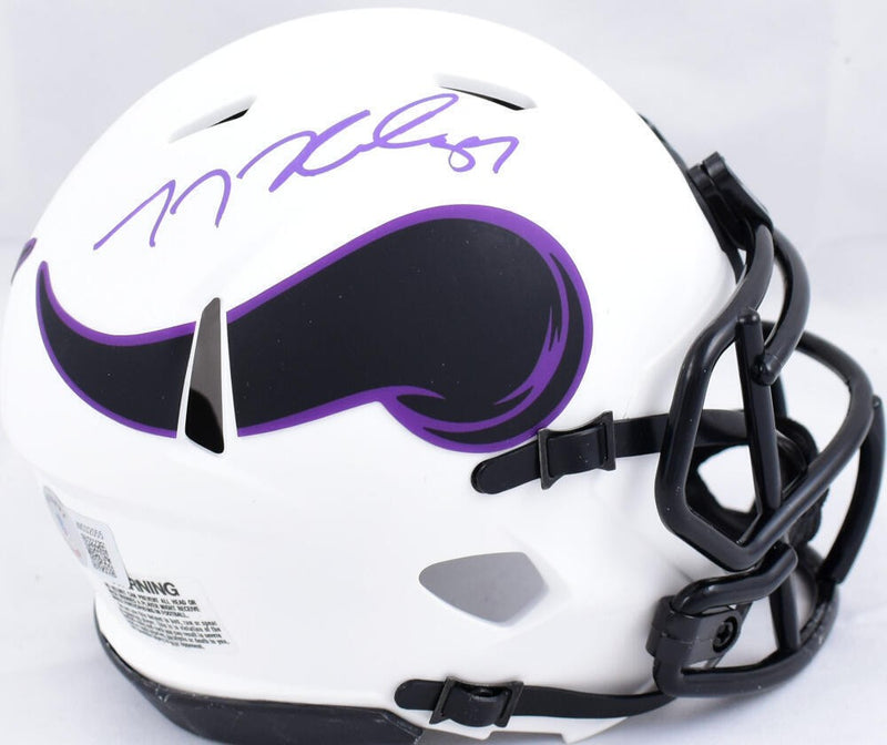 TJ Hockenson Autographed Minnesota Vikings Lunar Speed Mini Helmet