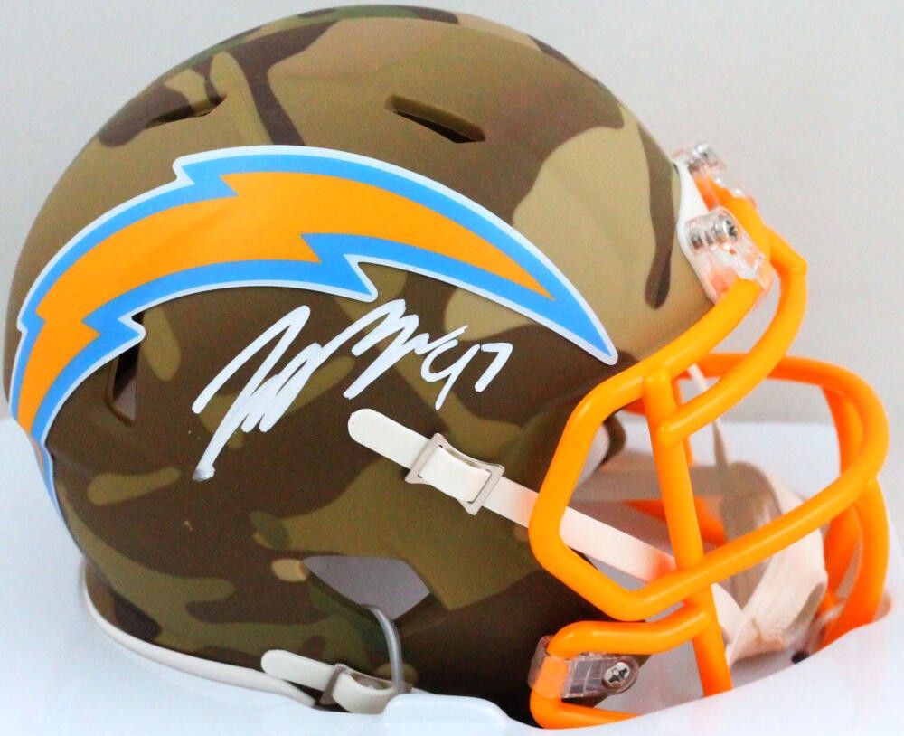 Joey Bosa Autographed Los Angeles Chargers Camo Mini Helmet