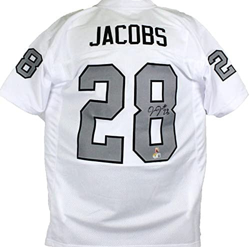 Josh Jacobs Signed Las Vegas Raiders White Color Rush Custom Jersey