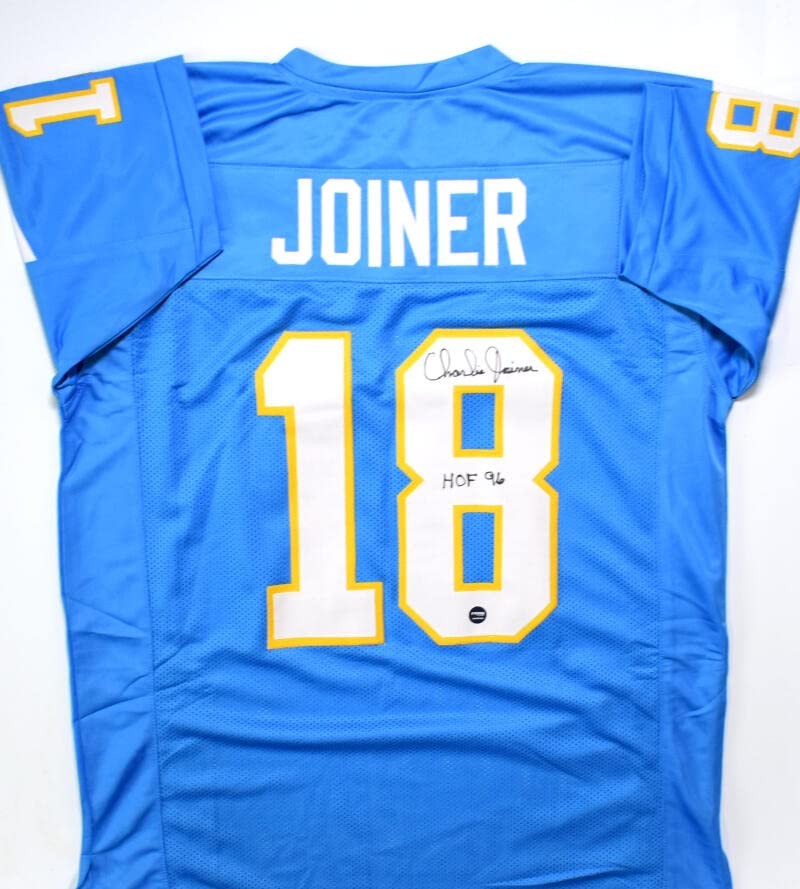 Charlie Joiner Autographed Light Blue Custom Jersey (HOF Inscription)