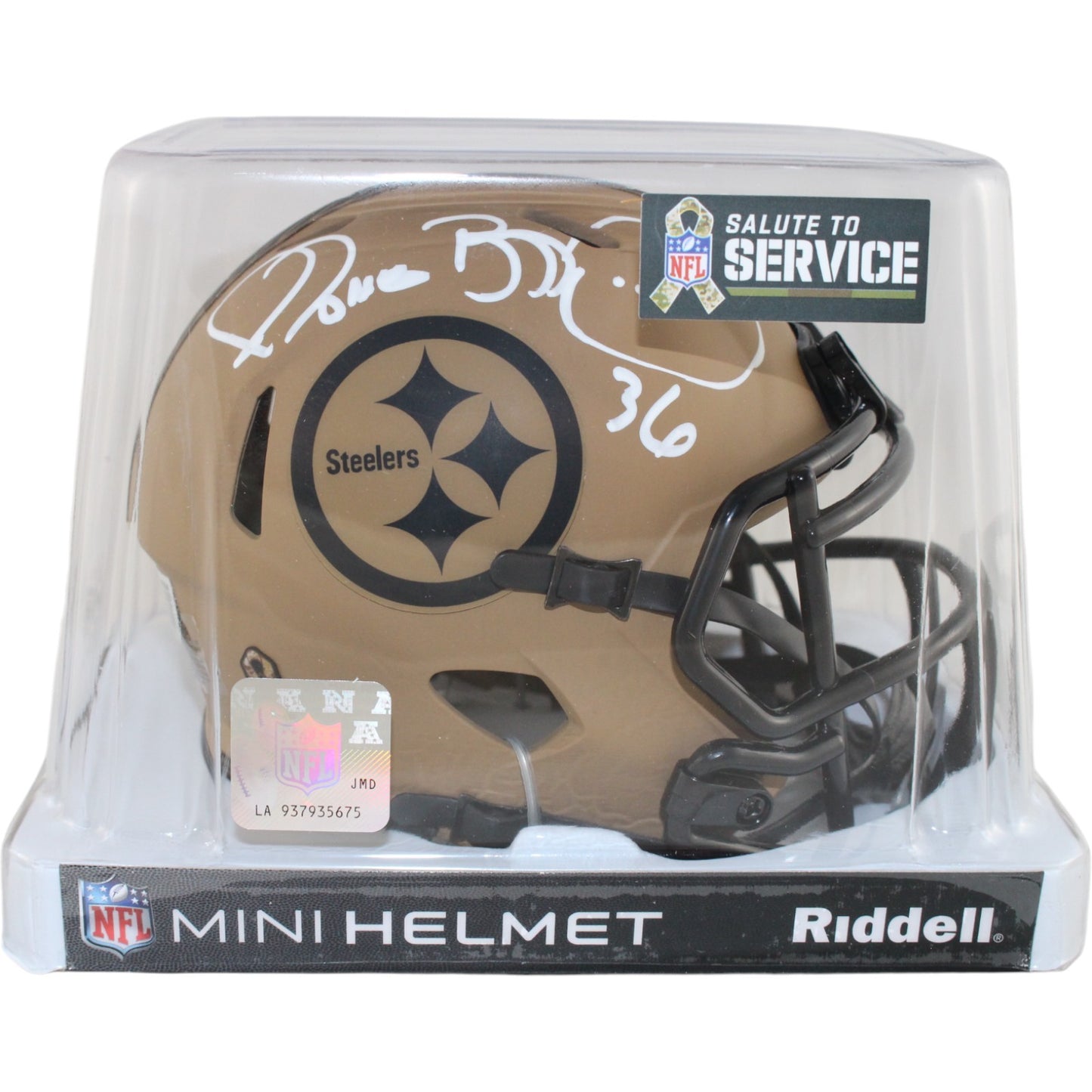 Jerome Bettis Signed Pittsburgh Steelers 2023 Salute to Service Mini Helmet