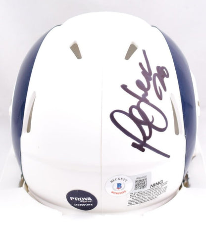 Marshall Faulk Signed St. Louis Rams Flat White Speed Mini Helmet