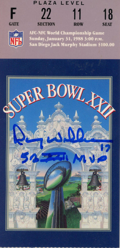 Doug Williams Autographed Super Bowl XXII Ticket Stub SB MVP