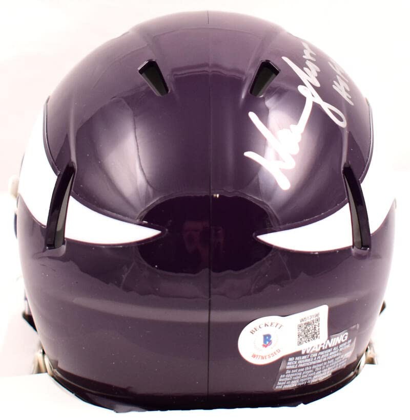 Warren Moon Autographed Minnesota Vikings Throwback Speed Mini Helmet
