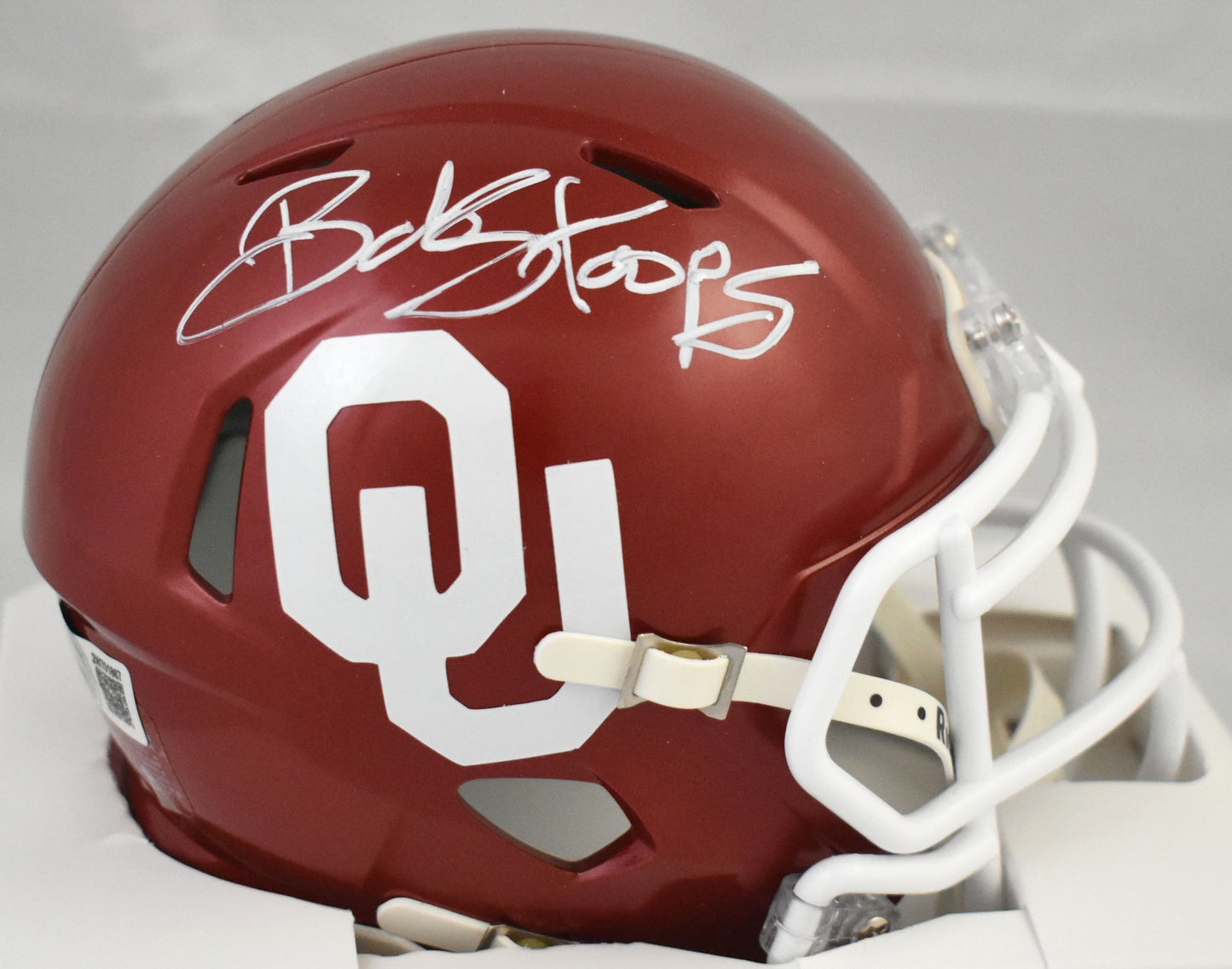 Bob Stoops Signed Oklahoma Sooners Mini Helmet