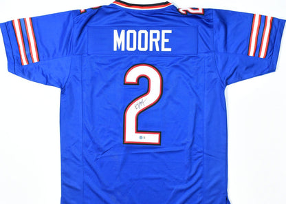 D.J. Moore Autographed Buffalo Bills Blue Custom Jersey