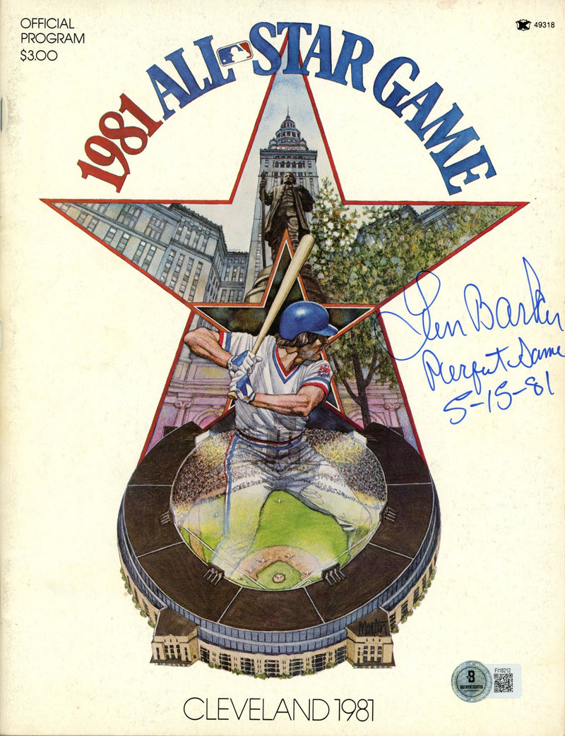 Len Barker Signed Cleveland Indians 1981 All-Star Game Program