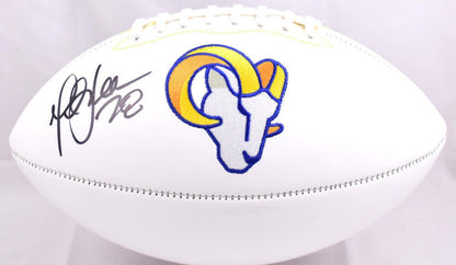 Marshall Faulk Autographed Los Angeles Rams Logo Football - Black