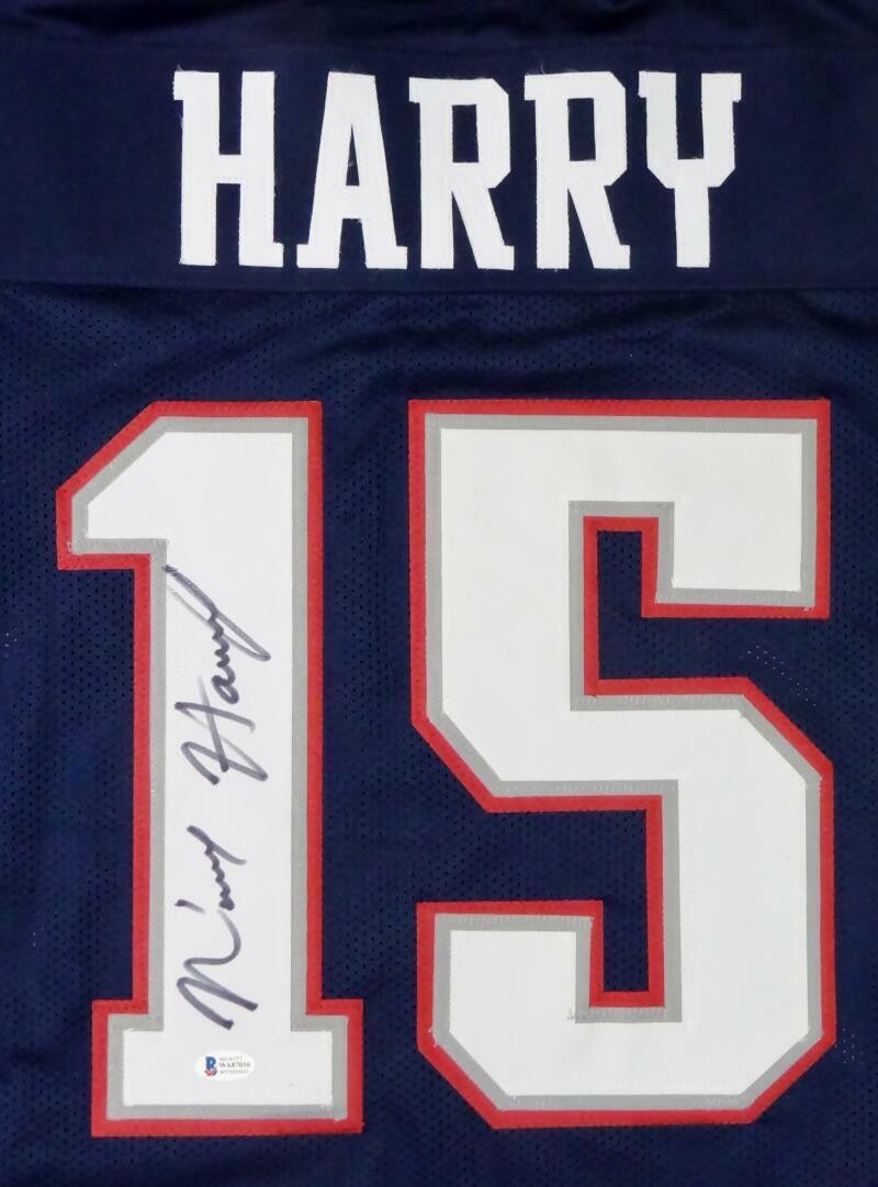 N'Keal Harry Signed Blue Custom Football Jersey