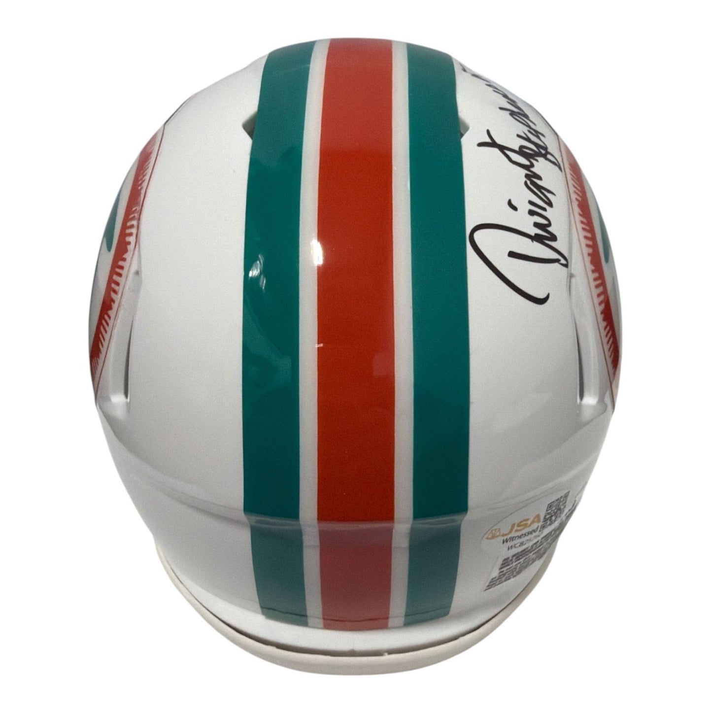 Dwight Stephenson Signed Miami Dolphins Throwback Mini Helmet HOF 98 JSA