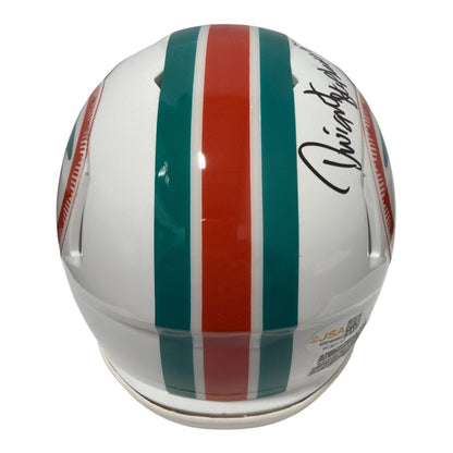 Dwight Stephenson Signed Miami Dolphins Throwback Mini Helmet HOF 98 JSA