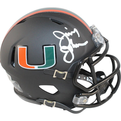 Jimmy Johnson Autographed Miami Hurricanes Miami Nights Mini Helmet
