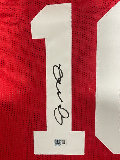 Joe Montana San Francisco 49ers Signed Custom Red Football Jersey