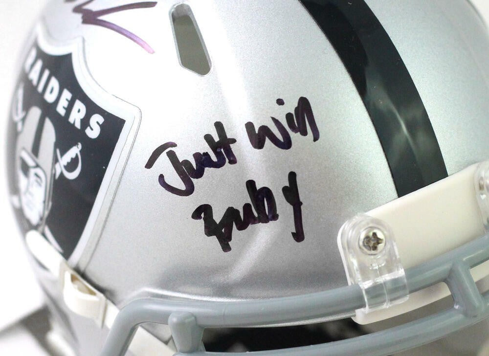 Bryan Edwards Signed Las Vegas Raiders Mini Helmet - "Just Win Baby" Inscription