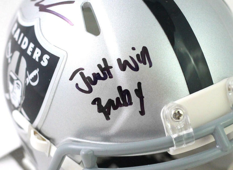Bryan Edwards Signed Las Vegas Raiders Mini Helmet - "Just Win Baby" Inscription