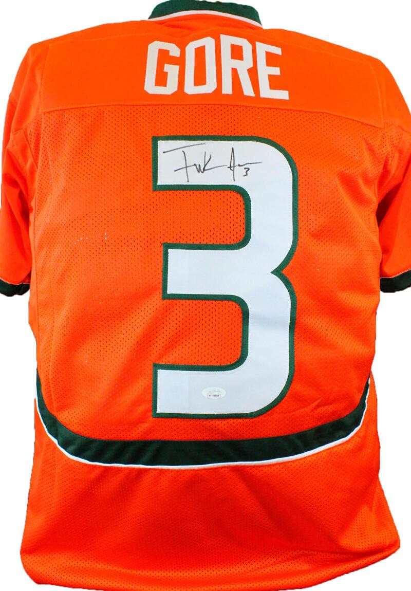 Frank Gore Signed Orange Custom College Style Jersey