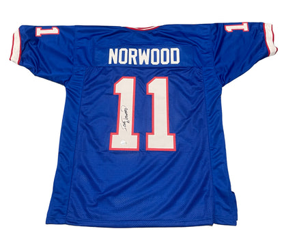 Scott Norwood Signed Buffalo Bills Custom Jersey (Beckett Witnessed)