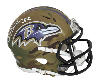 Ray Lewis Signed Baltimore Ravens Camo Mini Helmet Beckett COA