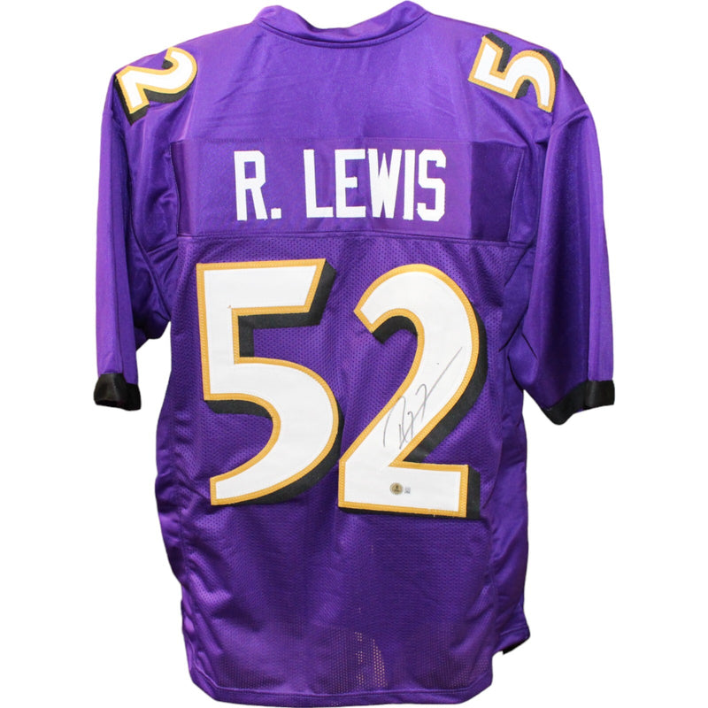 Ray Lewis Autographed Purple Pro Style Jersey
