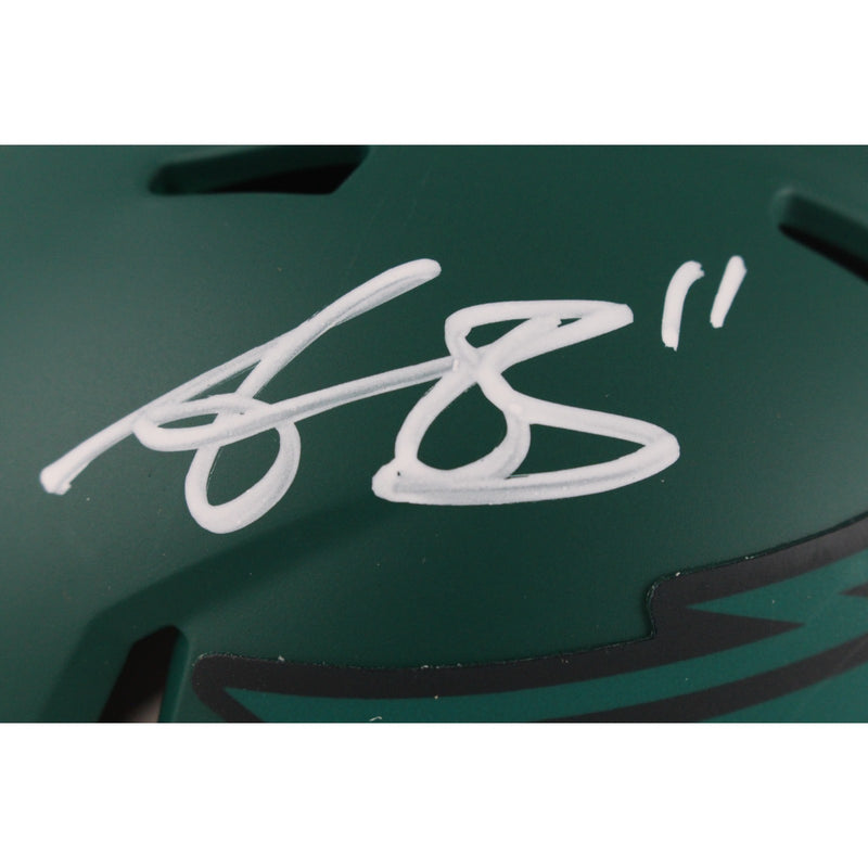AJ Brown Philadelphia Eagles Signed Rave Alternate Mini Helmet (Beckett)