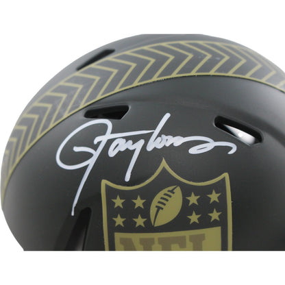 Lawrence Taylor Signed NFL Shield 2025 Salute to Service Mini Helmet