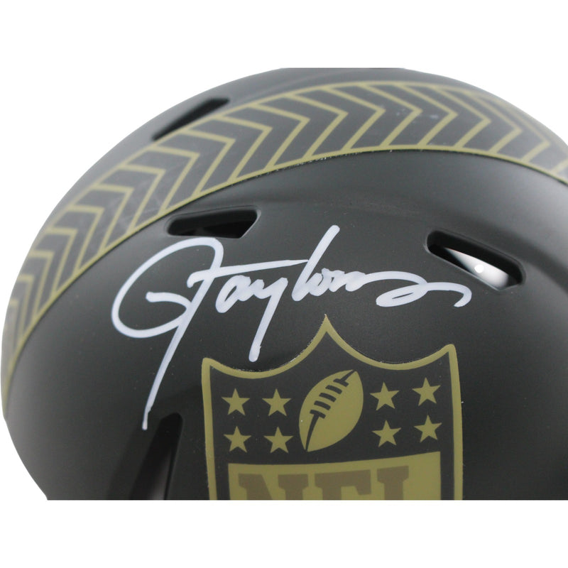 Lawrence Taylor Signed NFL Shield 2025 Salute to Service Mini Helmet